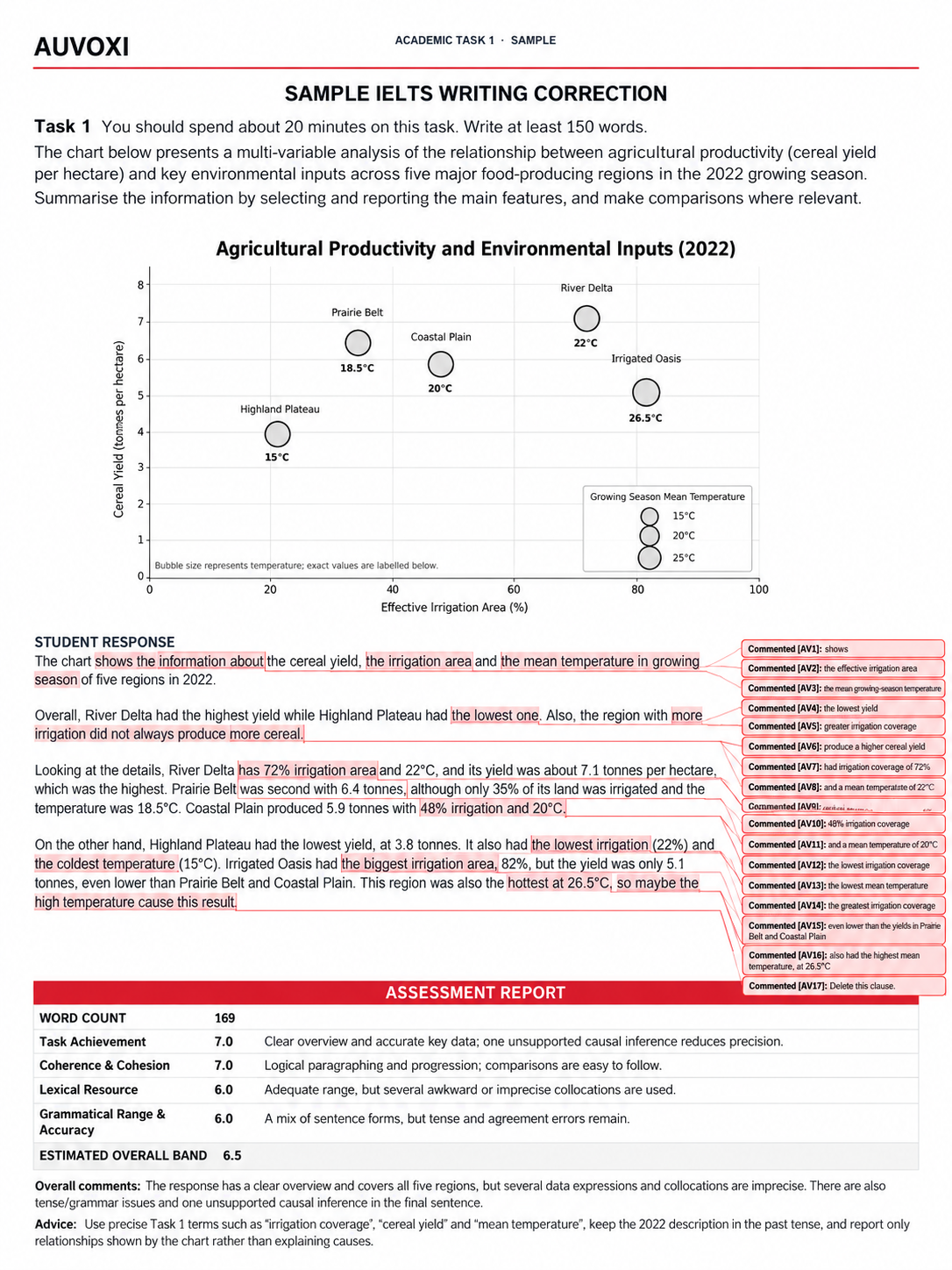IELTS Writing Task 1 human correction report preview